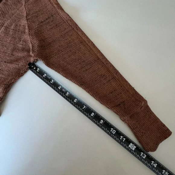 Treasure and Bond || Baby Cowl Cropped Curved Hem Slub Sweater Rust Orange XS - Picture 9 of 11